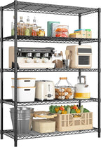5 Tier Storage Shelves 71"H Wire Shelving Adjustable Metal Shelving, 1000LBS - Image 8