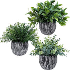 Winlyn Set of 3 Artificial Potted Plants Faux Eucalyptus Rosemary Boxwood - Image 4