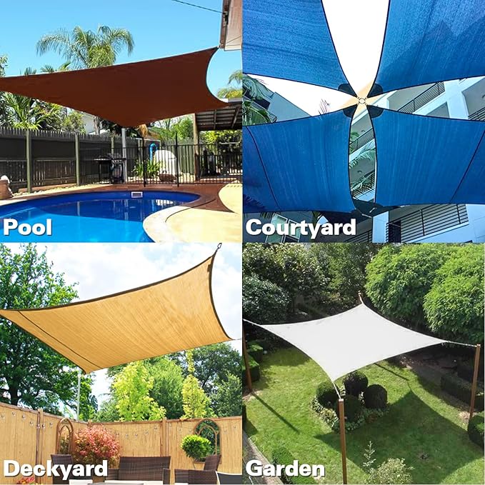 KANAGAWA 6'X22' Turquoise Mix Custom Size Sun Shade Sail Rectangle UV Block - Image 7