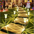 DenicMic Solar Lights Outdoor 10 Pack Waterproof 3000K Warm White LED Stainless - Image 8