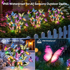 Solar Lights Outdoor Garden Decor: 2 Pack 34 Silk Butterflies - Image 6