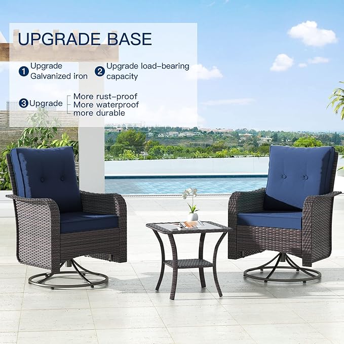 Kullavik 11 Pieces Outdoor Patio Furniture Set, PE Wicker Rattan Sectional Sofa - Image 7