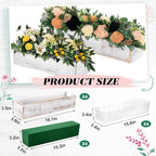 Dandat 4 Set Wood Boxes for Centerpieces 16x4 Inch Rectangle Wooden Planter Box - Image 2