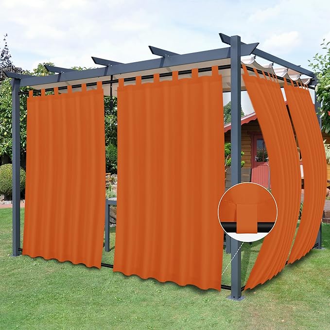 Easy-Going Outdoor Patio Curtains Detachable Tab Top Windproof Weatherproof by Easy-Going