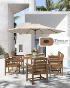 SERWALL 7-Piece Patio Dining Sets, All Weather HDPE Outdoor Furniture Set - Image 3