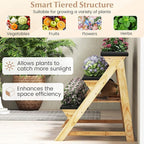 Giantex 3-Tier Vertical Raised Garden Bed, Wood Elevated Planter Box - Image 5