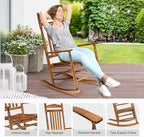 VINGLI Wooden Rocking Chair, Outdoor Chair - Image 5