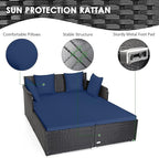 Tangkula Outdoor Rattan Daybed, Sunbed Wicker Furniture w/Spacious Seat - Image 6