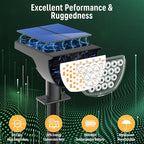 Solar Lights Outdoor Waterproof IP65, Solar Powered 76 LED 3 Lighting Modes - Image 2