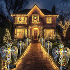 YJFWAL Solar Glass Cross Garden Stake Light, Cemetery Decorations - Image 5