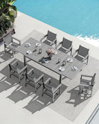 SERWALL 7-Piece Patio Dining Sets, All Weather HDPE Patio Furniture Set - Image 9