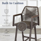 Best Choice Products Outdoor Bar Stools Set of 2, Bar Height, 360° Swivel - Image 5