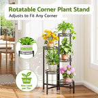 Metal Plant Stand Indoor Outdoor, 5 Tier 5 Potted Multiple Plant Shelf Stands - Image 2