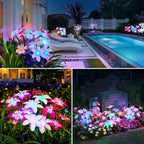 Solar Garden Lights Outdoor, 4 Pack Blooming Lily Solar Flowers Outdoor - Image 5