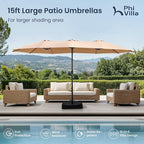PHI VILLA 15ft Large Patio Umbrellas - Image 2