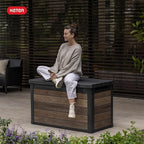 Keter Walnut 100 Gallon Resin Deck Box-Organization and Storage - Image 10