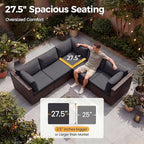 NICESOUL 6 Piece L Shape Outdoor Couch Set - Image 6