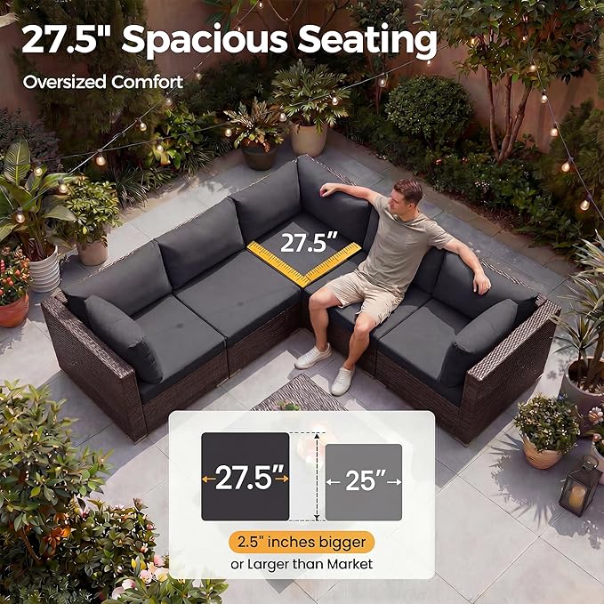 NICESOUL 8 Seat Extra Large Patio Furniture Set - Image 6