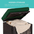 Best Choice Products Set of 2 Wicker Ottomans, Additional Seating, Side Table - Image 3