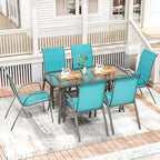 TLSUNNY 7 Pieces Patio Dining Set, Outdoor Table and Chairs W/1.69″ Umbrella - Image 7