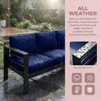 Kiss the Water Outdoor Couch Aluminum Patio Furniture Sofa, 3 Seat All-Weather - Image 6