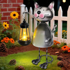 Garden Decor Cat Solar Statues, Unique Garden Statues Cat - Image 2