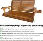 Wooden Porch Swing 2-Seater, High Backrest and Deep Seat, Bench Swing - Image 3