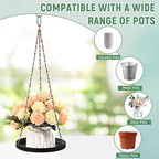 2-Pack Modern Boho Macrame Plant Hanger, 10/11 Inch Metal Hanging Planter Holder - Image 6