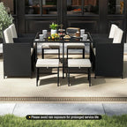 Tangkula 9 Piece Patio Dining Set, Rattan Chairs - Image 3