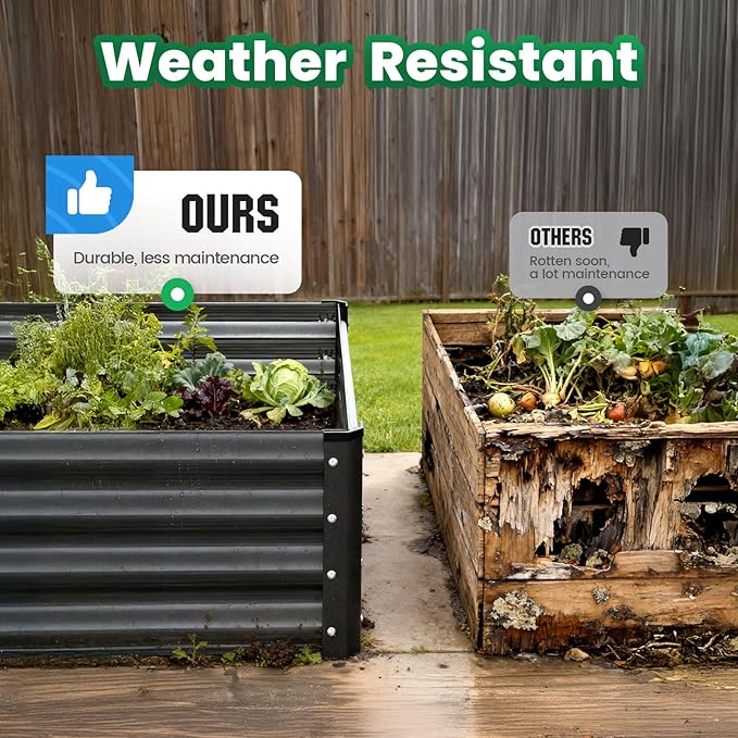 Quictent Galvanized Raised Garden Bed Metal Planter Box Bottomless - Image 9
