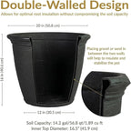 Sunnydaze 20-Inch Anjelica Large Plastic Pot - Image 6