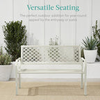 Best Choice Products Outdoor Bench 2-Person Metal Steel Benches Furniture - Image 6