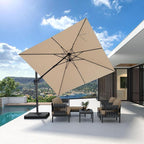PURPLE LEAF 10' X 10' Left-right Tilting Patio Umbrella Outdoor Cantilever - Image 2