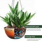 12 inch Hanging Planters for Indoor Outdoor Plants, 2 Pack Large Hanging Flower - Image 5