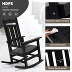 LUE BONA Rocking Chair Outdoor, Weather Resistant Poly Plastic Rocker Chairs - Image 4