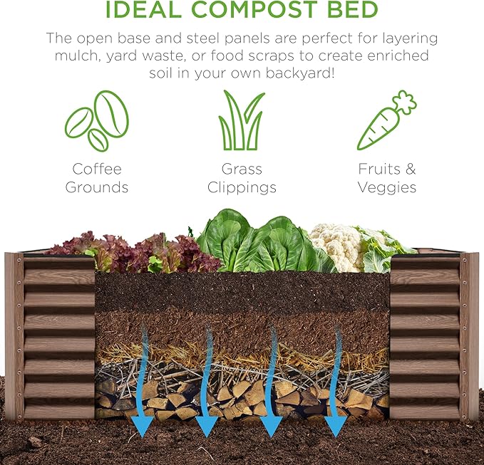 Best Choice Products 6x3x2ft Outdoor Metal Raised Garden Bed, Deep Root Box - Image 4