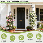 Obelisk Trellis for Climbing Plants Outdoor, 6.2 FT Plant Support for Tomato - Image 2