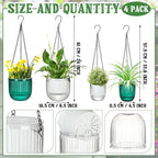 Maxcheck 4 Pcs Self Watering Hanging Planters Indoor Gift 6.5'' 4.5'' Hanging - Image 2