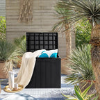 JUMMICO 31 Gallon Resin Deck Box Waterproof Indoor Outdoor Storage Boxes - Image 4