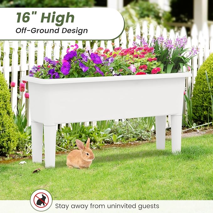 Giantex Raised Garden Beds Outdoor Set of 2, Self-Watering Planter Box - Image 8