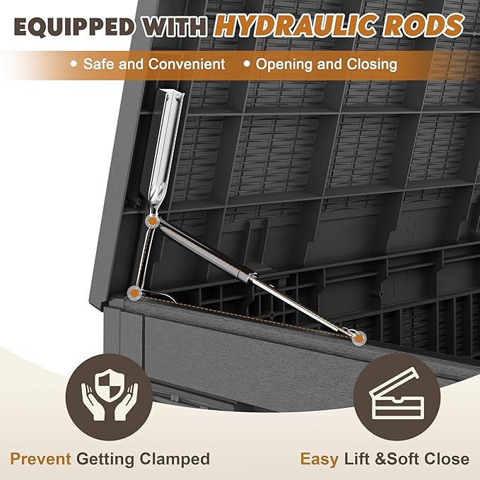 Outdoor Storage Box, Resin Deck Boxes Indoor and outdoor, Waterproof Storage - Image 4