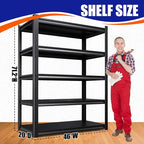 71" H-46 W Garage Shelving Heavy Duty Storage Shelves, Metal Adjustable - Image 3