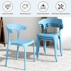 VECELO 4 Pack Plastic Stacking Chairs, Stackable Dining Chairs - Image 5