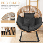 Vongrasig Wicker Egg Chair PE Rattan Rocking Chair - Image 3
