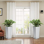 FENCY Set of 2 Tall Planters for Outdoor Plants, 24 Inch Large Tapered Pots - Image 6
