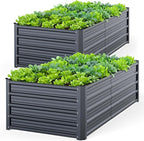 Ohuhu 6x3x1.5FT Metal Raised Garden Bed Outdoor, Reinforced Galvanized Steel by Ohuhu