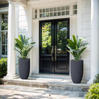 Kante 24 Inch Tall Round Concrete Planter, Large Indoor Outdoor Plant Pots - Image 3