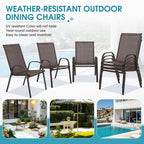 Outdoor Stackable Chairs Set of 6, Stacking Patio Chairs - Image 6