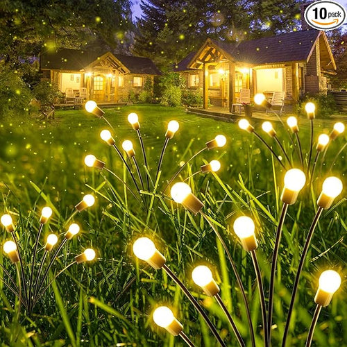 10-Pack Solar Garden Lights, 80 LED Solar Lights Outdoor by Albelt