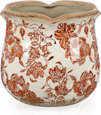 6 Inch Ceramic Plants Pots Vintage Ceramic Flower Planters Crackle Glaze Finish by Newtay